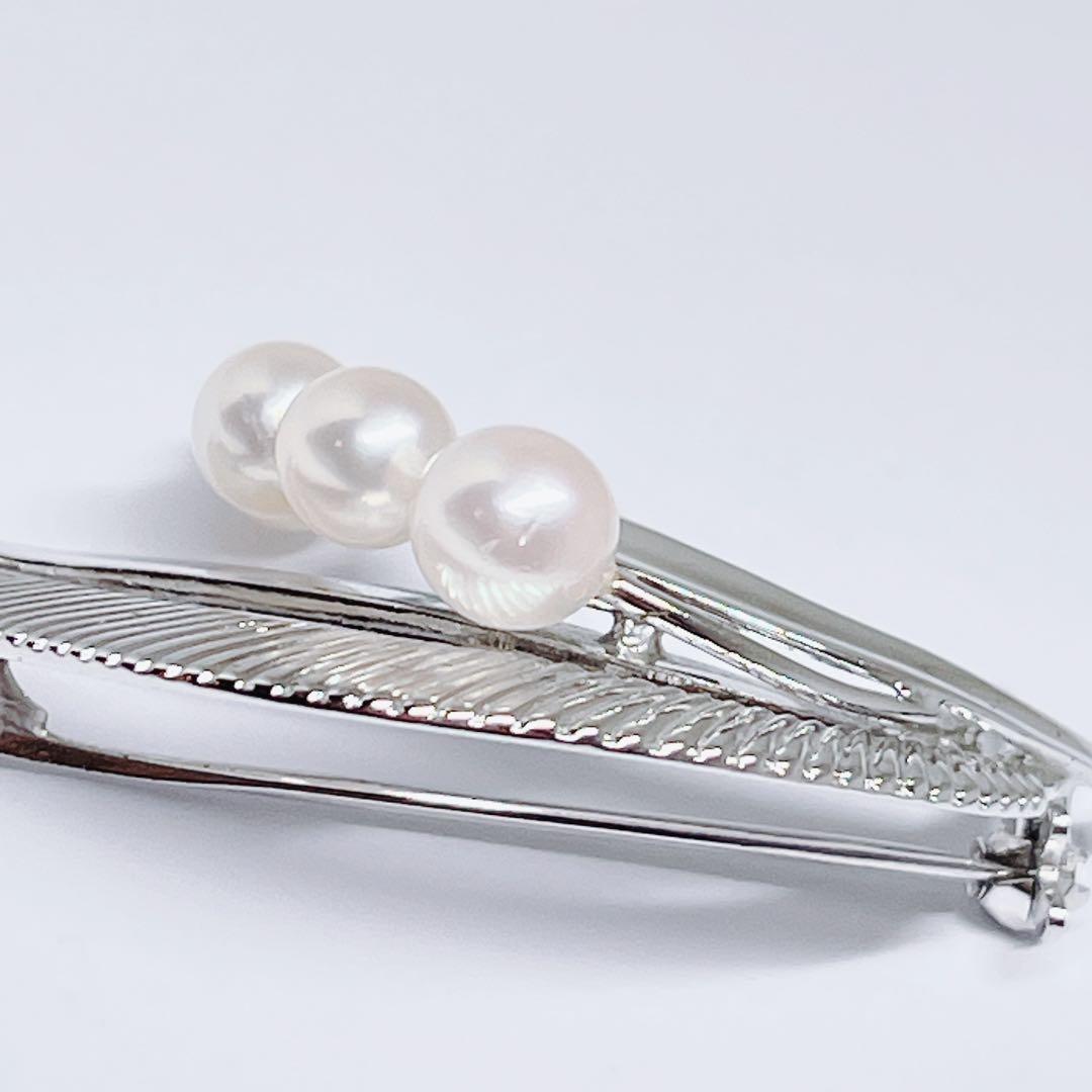 美品✨MIKIMOTO ミキモト パール　ブローチ　リーフ　フラワー