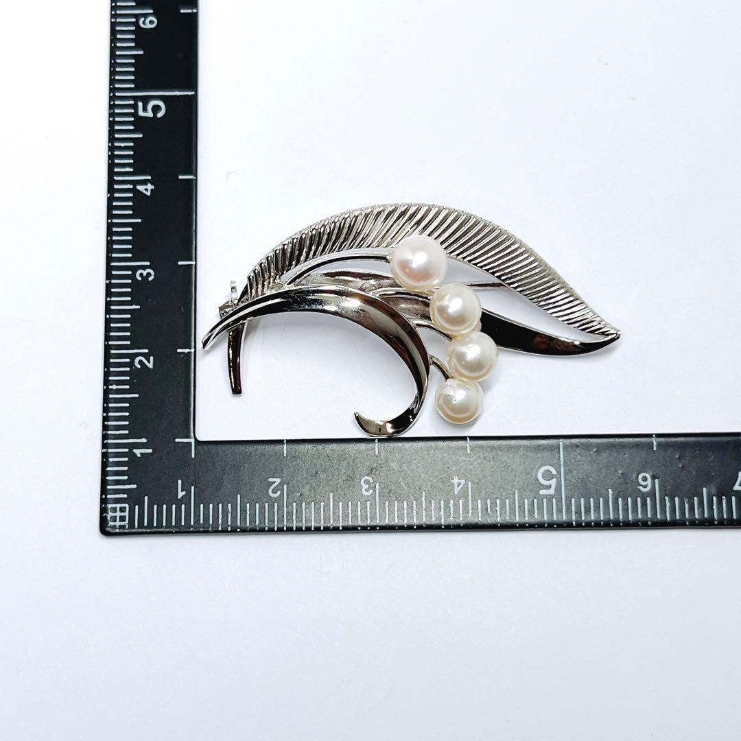美品✨MIKIMOTO ミキモト パール　ブローチ　リーフ　フラワー