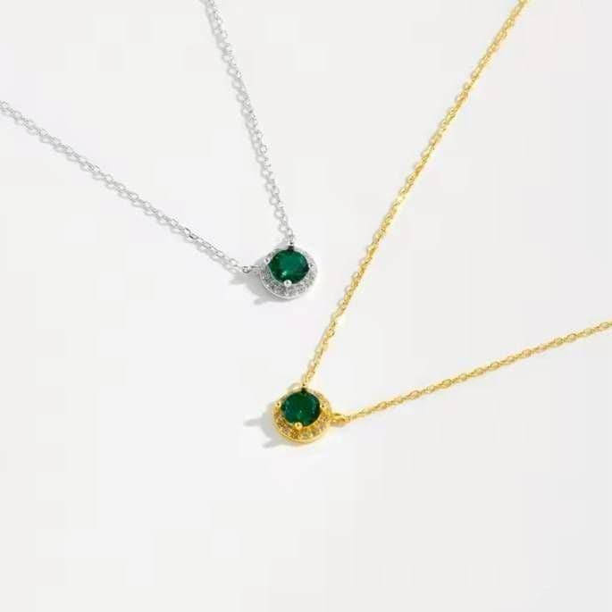 X822 ネックレス レディース ゴールド k18 S925 エメラルド