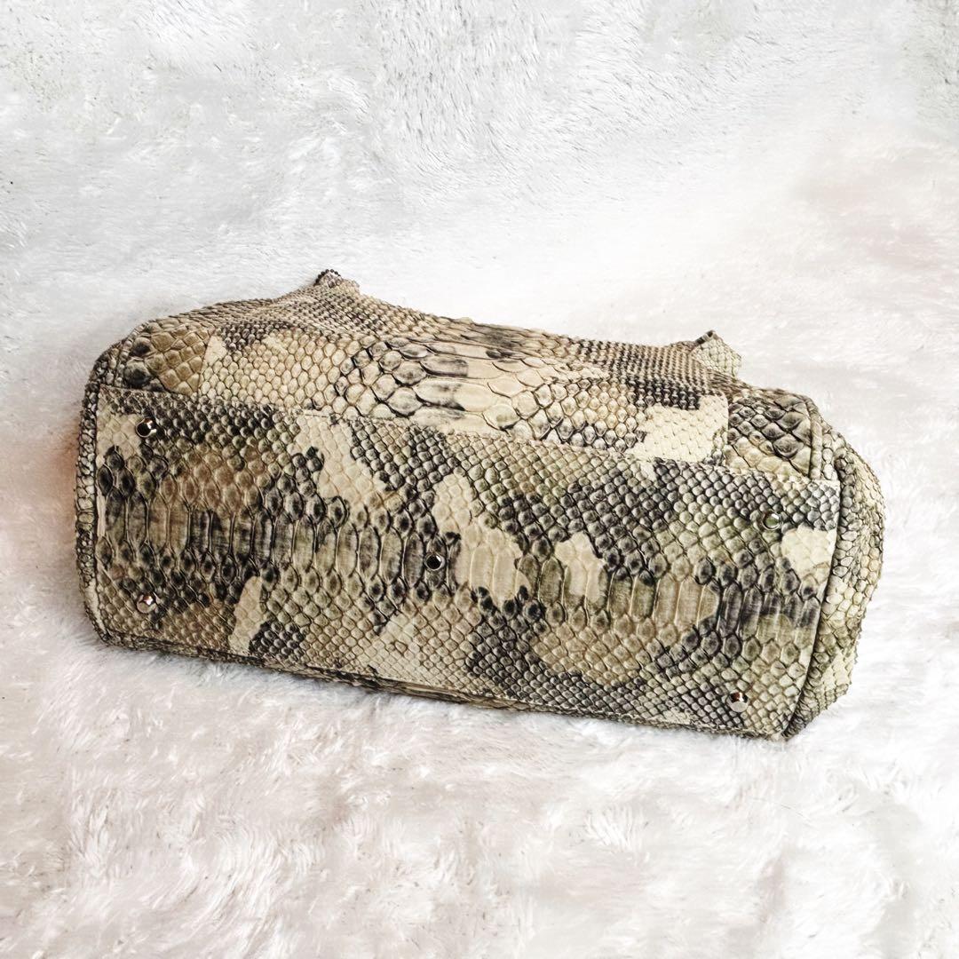 JRA認定 本革パイソン ショルダーバッグ 2way 蛇革 エキゾチックレザー