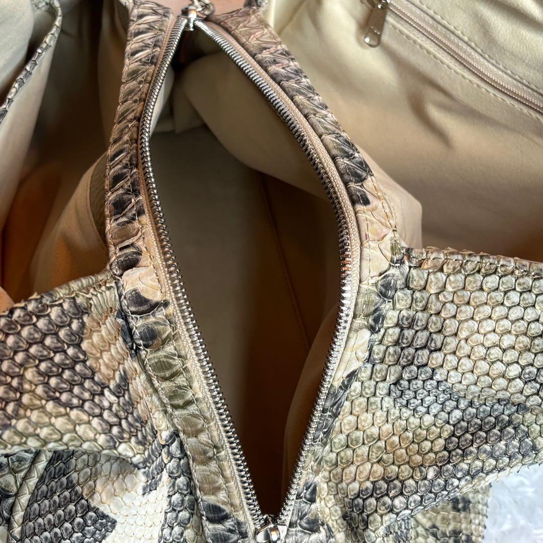 JRA認定 本革パイソン ショルダーバッグ 2way 蛇革 エキゾチックレザー