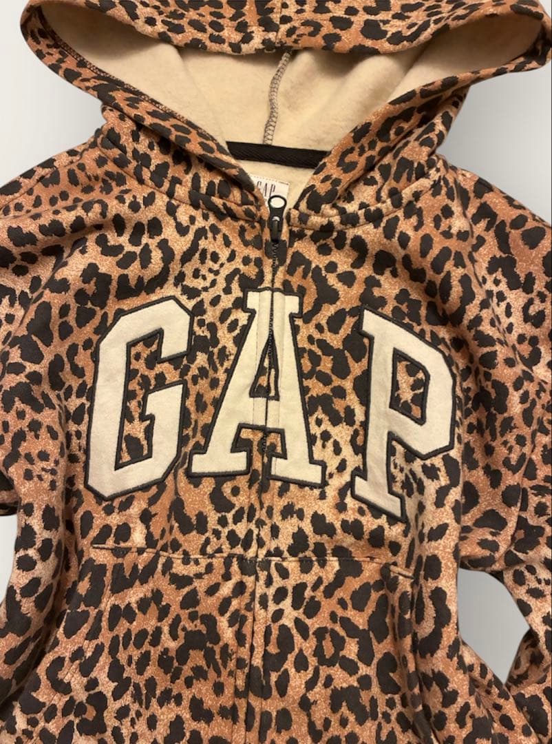 【激レア】old gap zip hoodie平成ギャル y2k ヒョウ柄