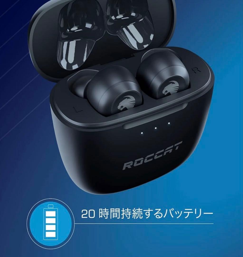 ロキャット ワイヤレスイヤホン Syn Buds Air ゲーミングイヤホン　黒