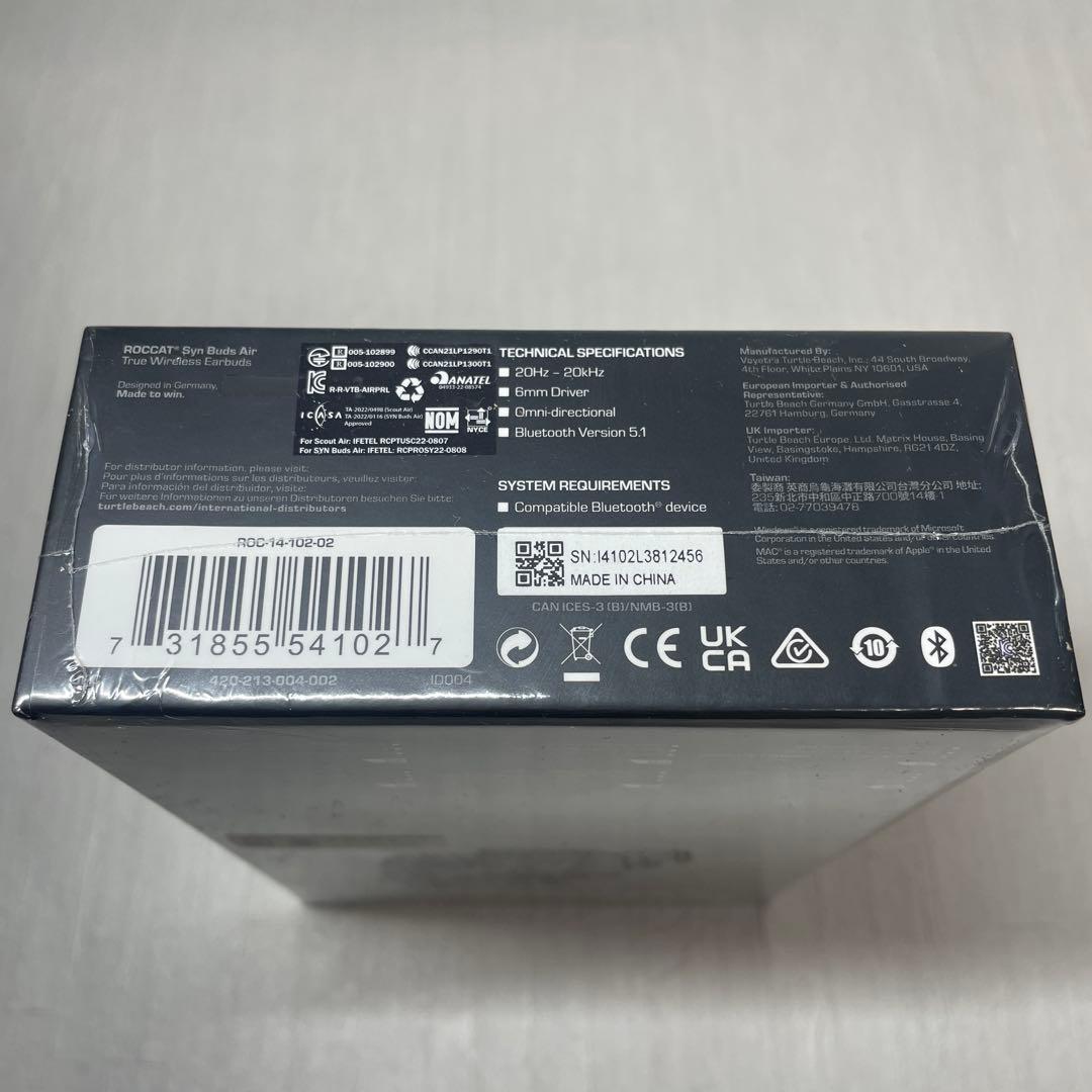 ロキャット ワイヤレスイヤホン Syn Buds Air ゲーミングイヤホン　黒