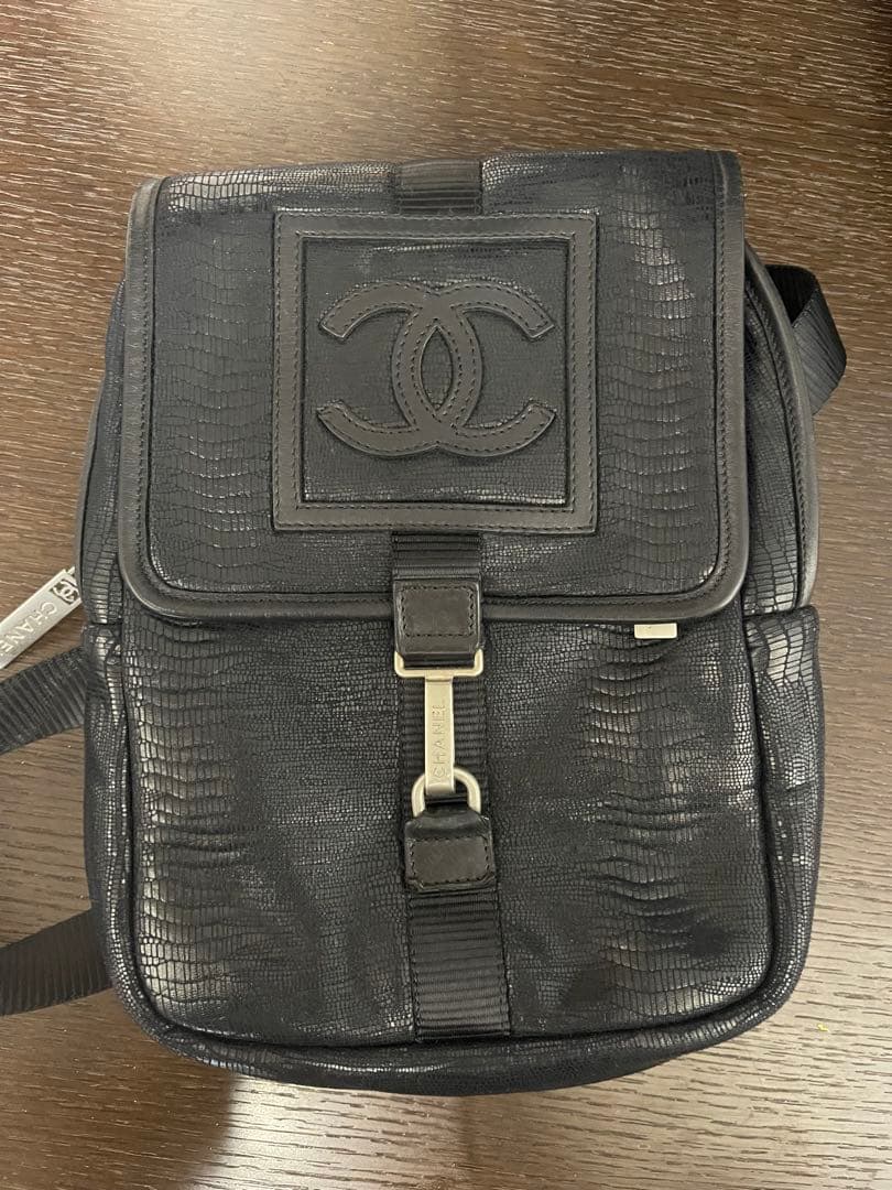 く*-様 CHANEL スポーツライン　リザード　型押し ショルダーバッグ