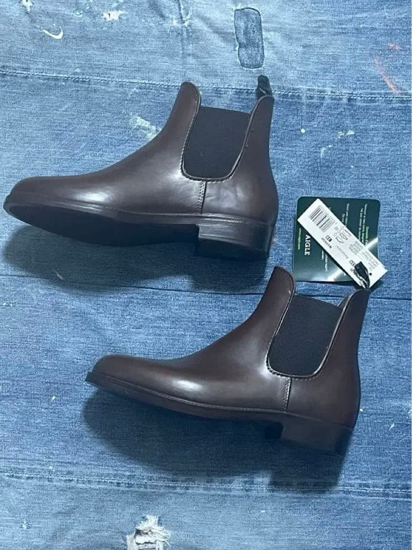 【新品未使用】 エーグル サイトゴア ラバーブーツ ショート乗馬用24.5cm