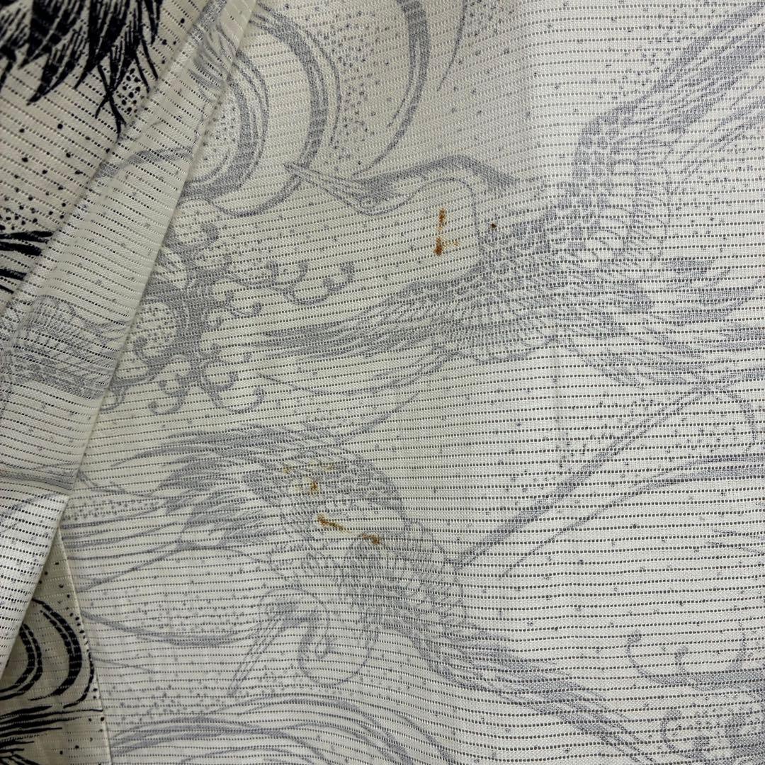 凛*様 夏浴衣 浴衣 綿絽 木綿 荒波に鶴 染め U-8112