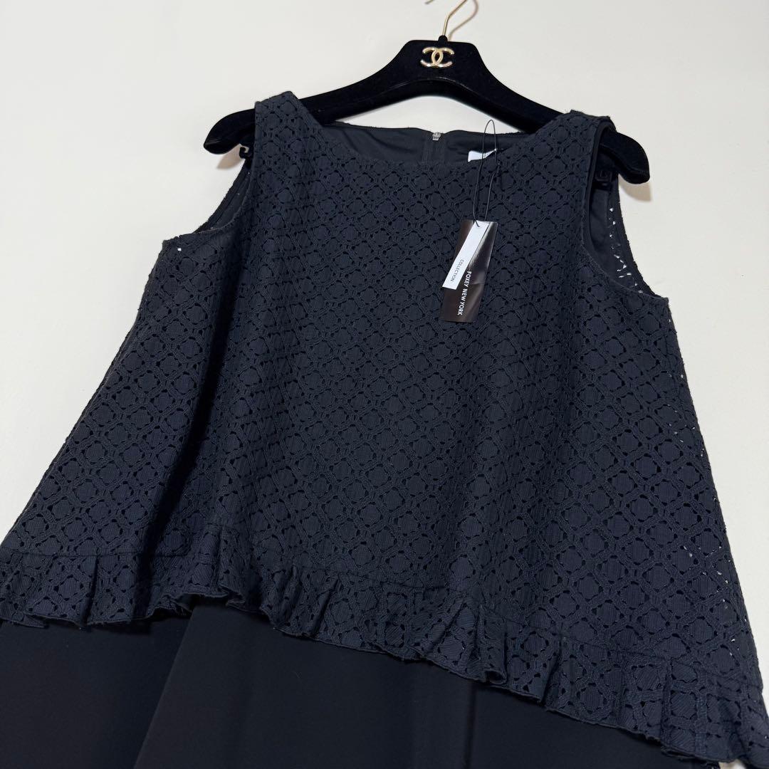 新品✨️フォクシー✨２点セット　レイヤードワンピース（L）ブラック　Aライン