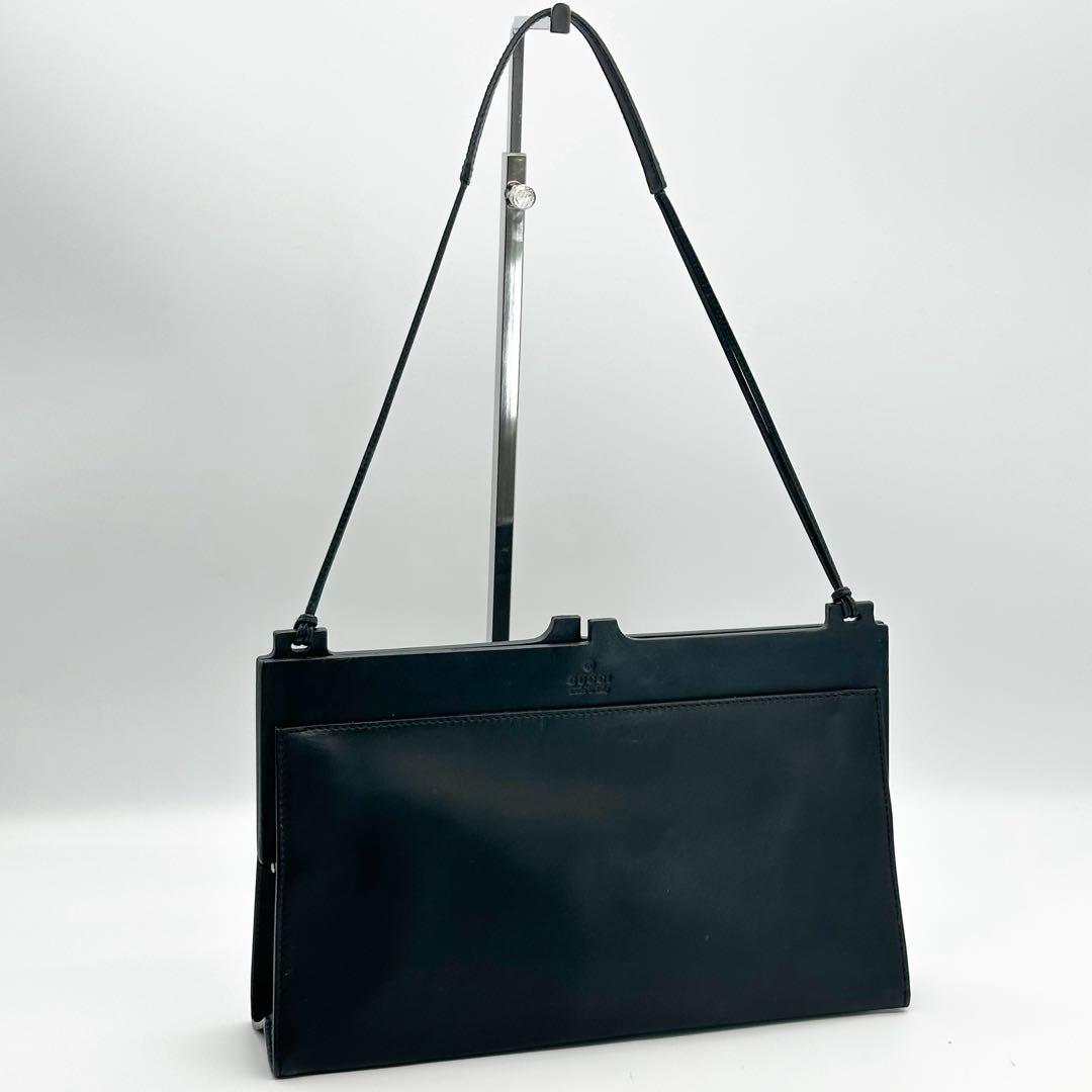 グッチ レザー ショルダーバッグ ハンドバッグ ブラック