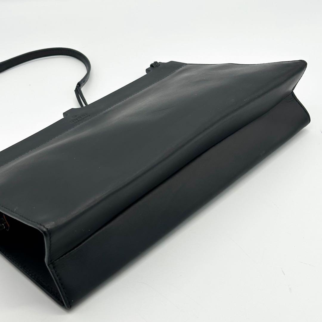 グッチ レザー ショルダーバッグ ハンドバッグ ブラック