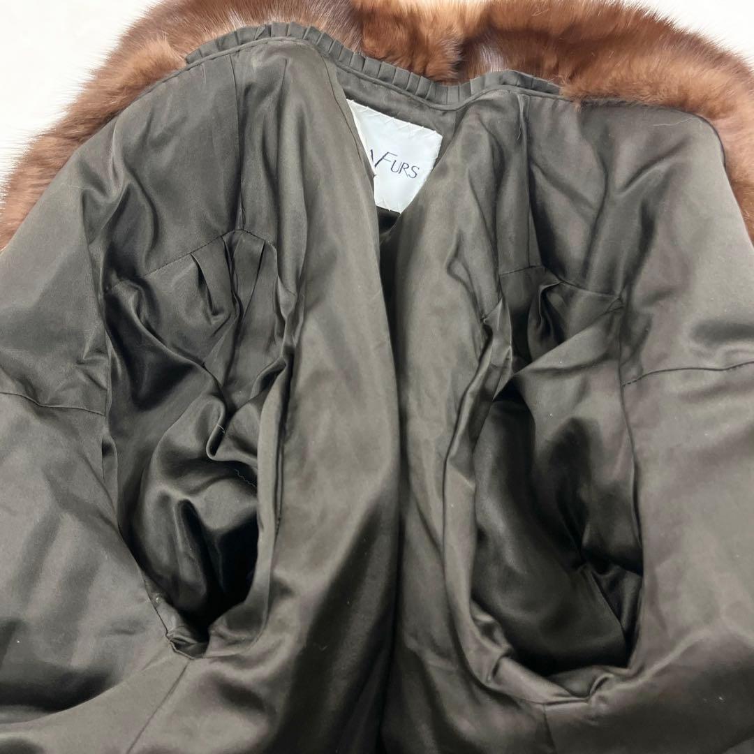 【美品】カナディアンセーブル ハーフコート 本毛皮 11