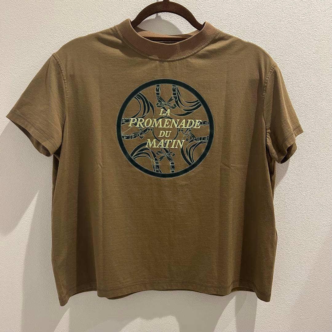 HERMES エルメス 2022AW 朝の散歩 Tシャツ コットン ブラウン