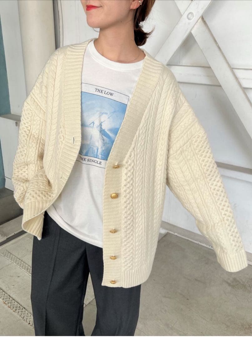 スピックアンドスパン ハミルトン ウールニット カーディガン