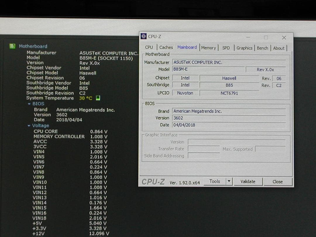 CPU メモリ付き　ASUS　B85M-E LGA1150