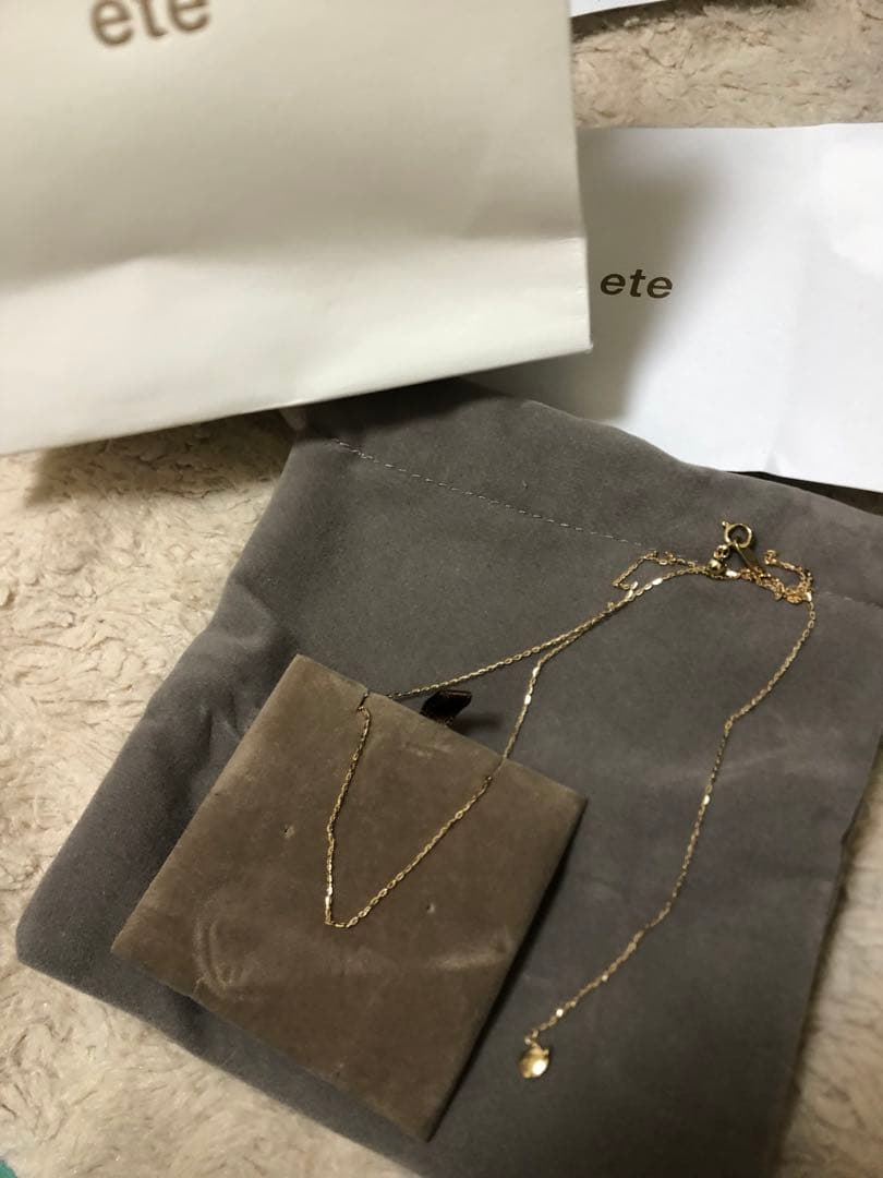 美品‼️ete K10YGミラーカットチェーンネックレス