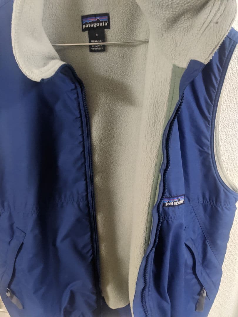 パタゴニア シェルドシンチラベスト ナイロン　ブルー　サイズＬ　90年代