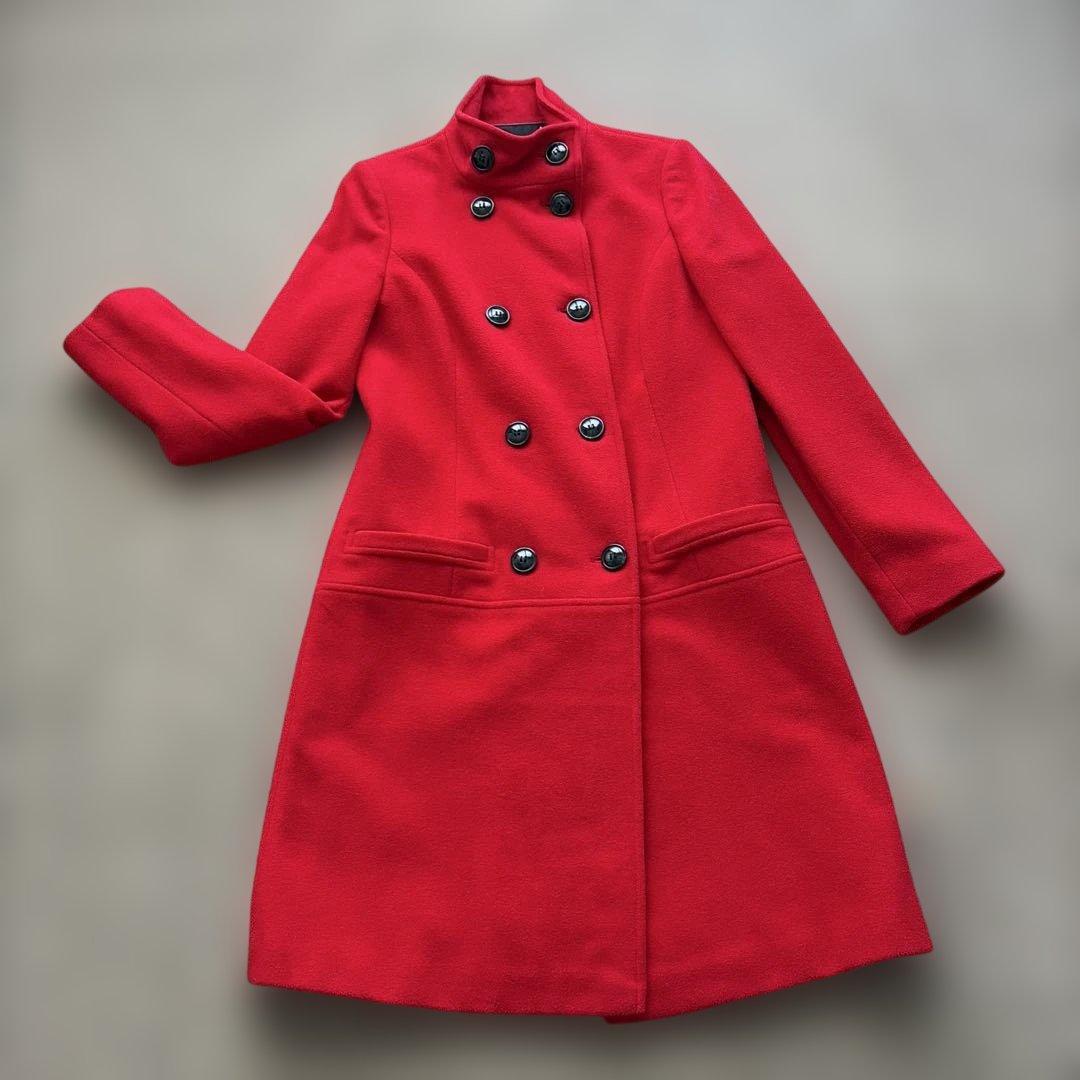 ⑥ LAURA ASHLEY レッド ダブルブレストコート サイズ10