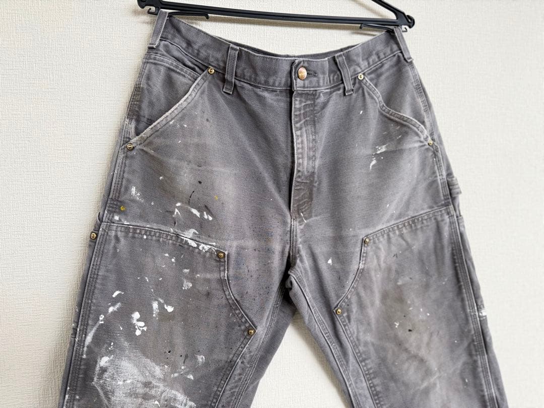 超スペシャル 32X32 W32 カーハート ダブルニー パンツ グレー