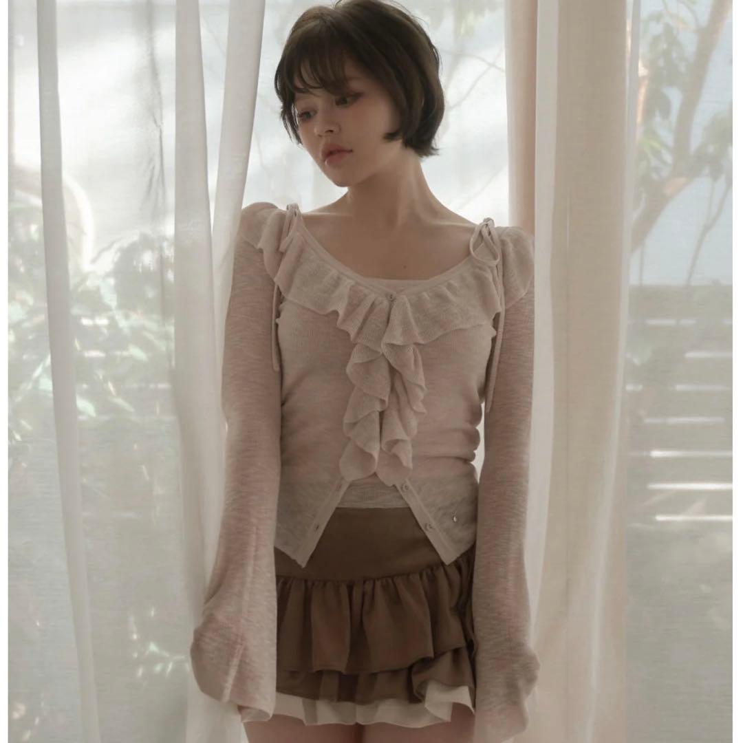 トップス andmary Fiona ruffle tops pink