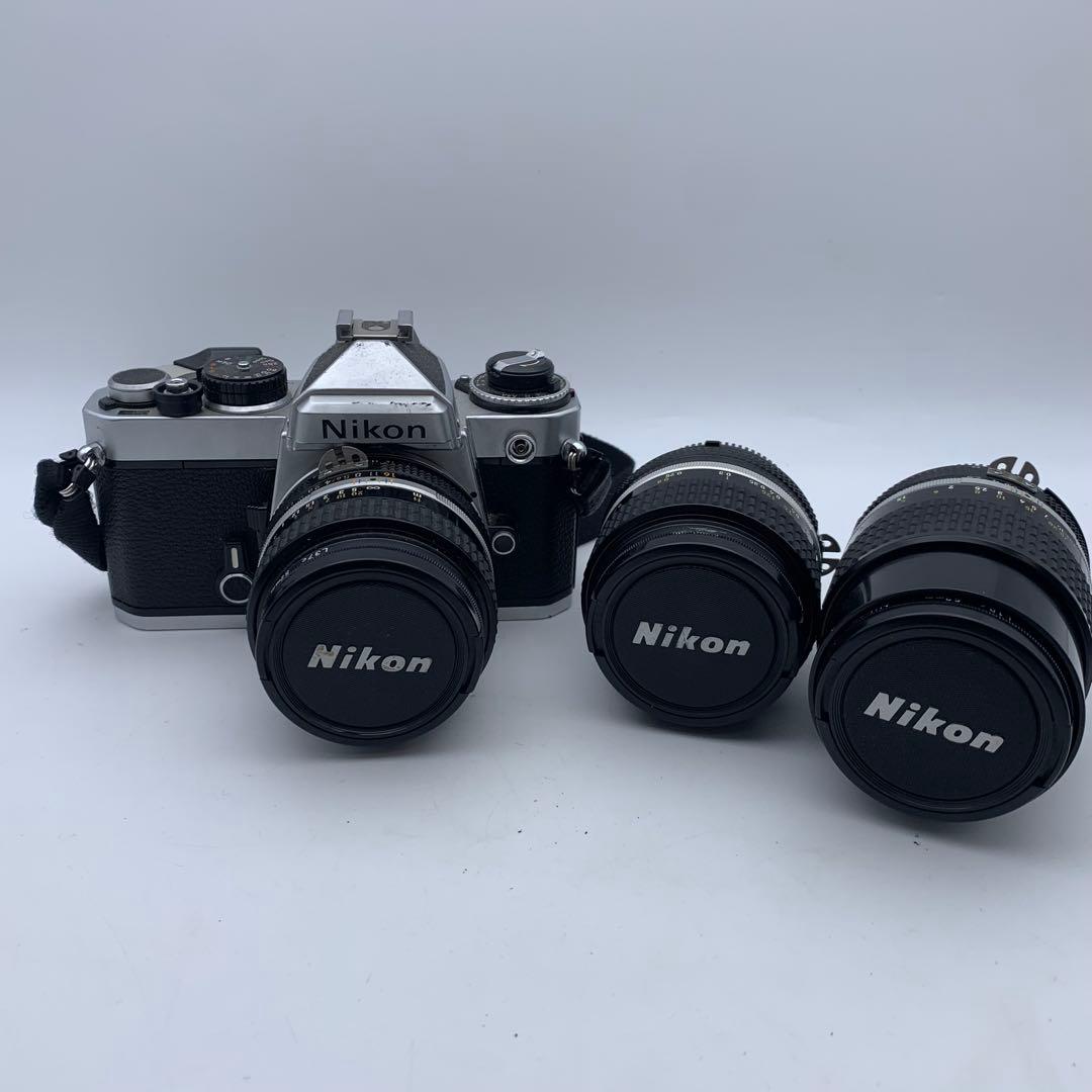 Nikon ニコン FE フィルム一眼レフカメラ レンズ3本セット