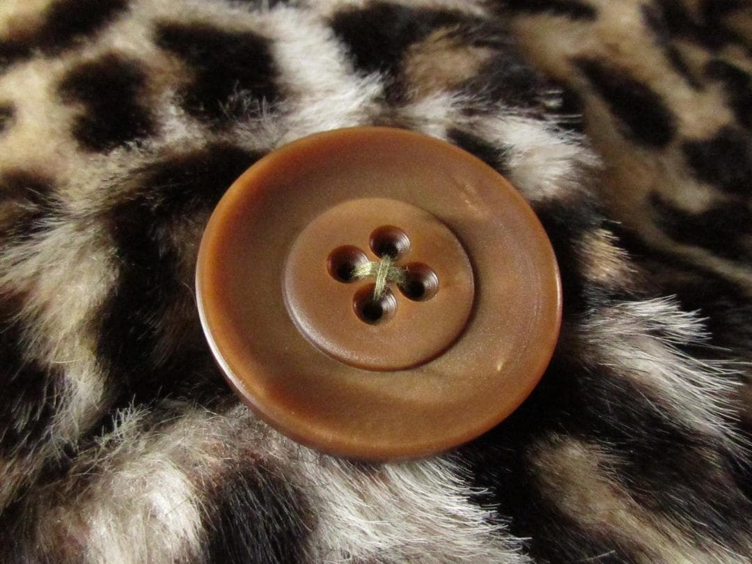 ★BENNETTE推定'70-'80sレオパード柄ビンテージファーコートS