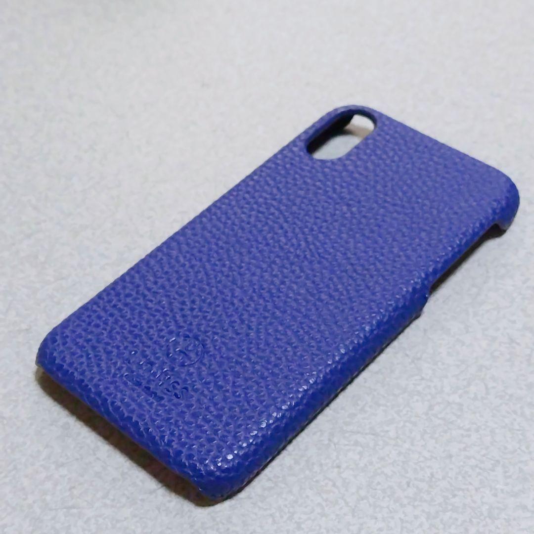 ⭐️iPhone XR ケース 対応 薄型 軽量 フェイクレザーネイビー