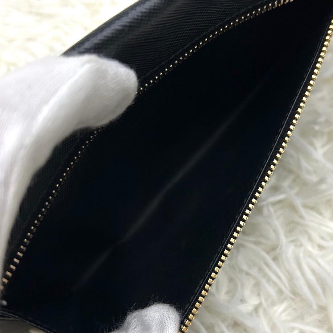 ［美品］PRADA プラダ サフィアーノレザー 長財布 ブラック