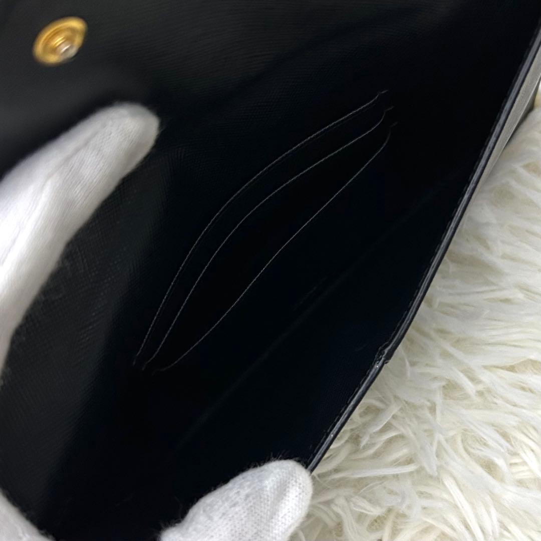 ［美品］PRADA プラダ サフィアーノレザー 長財布 ブラック