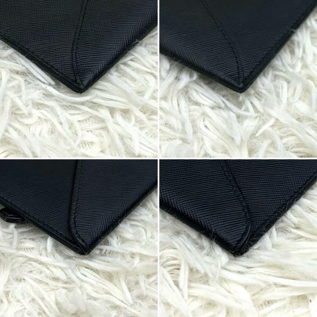 ［美品］PRADA プラダ サフィアーノレザー 長財布 ブラック