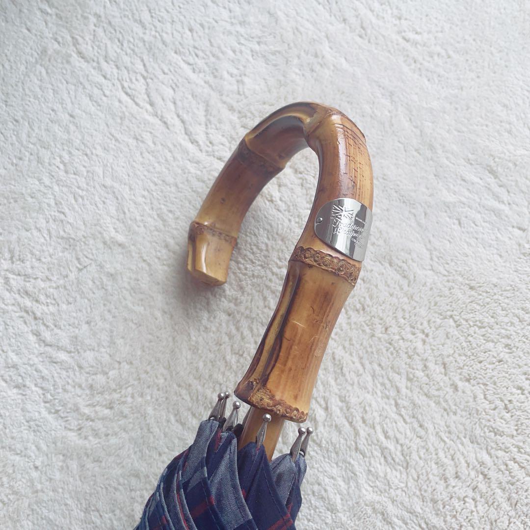 美品　Traditional Weatherwear チェック柄 ネイビー　長傘