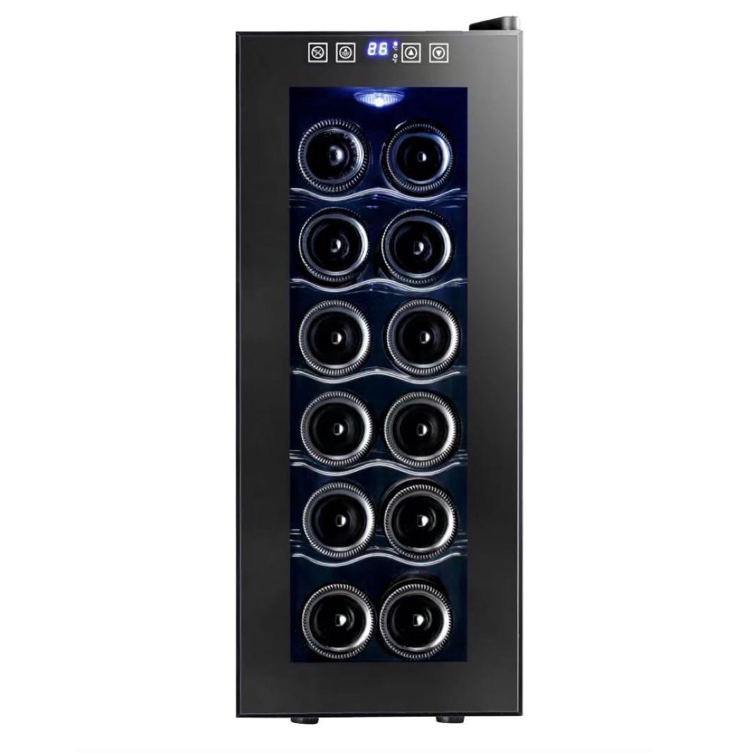 ワインセラー 12本収納 静音 省エネ LED温度表示 家庭用PSE認証