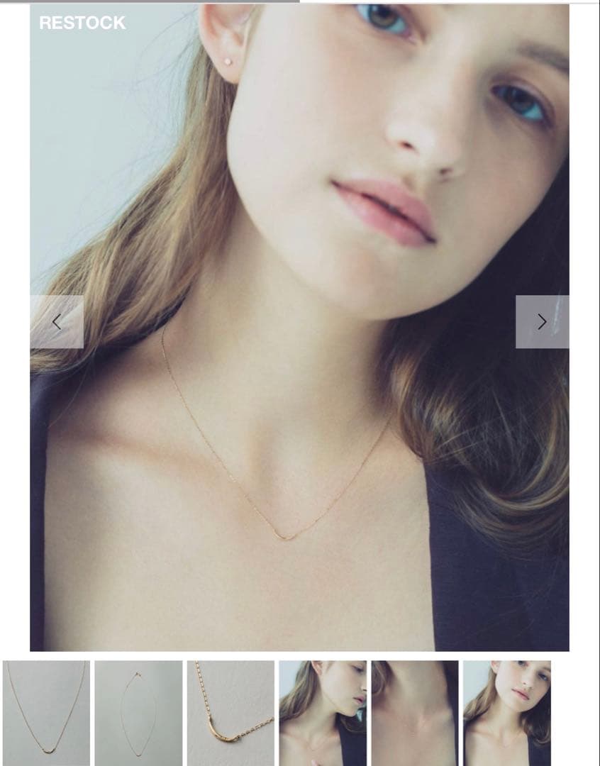 K10YG クレセントムーン ネックレス