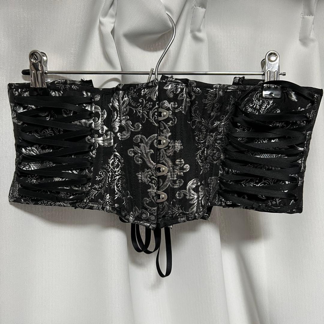 アトリエピエロ　シルバー×ブラック　コルセット　アクセサリー　ベルト