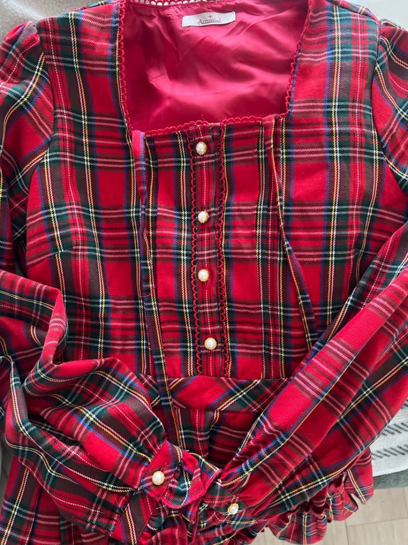 Amavel Dolly Holiday チェックワンピース（ミディ丈）