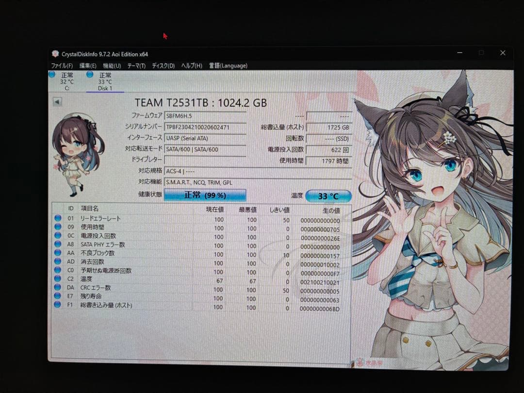 TEAM GROUP CX2 CLASSIC 1TB SSD 2.5インチ×2