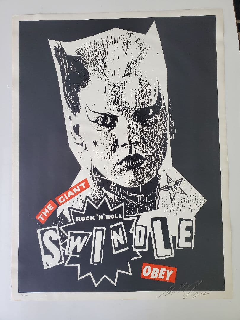 OBEY ロックンロールスウィンドル シルクスクリーン　シグネチャー