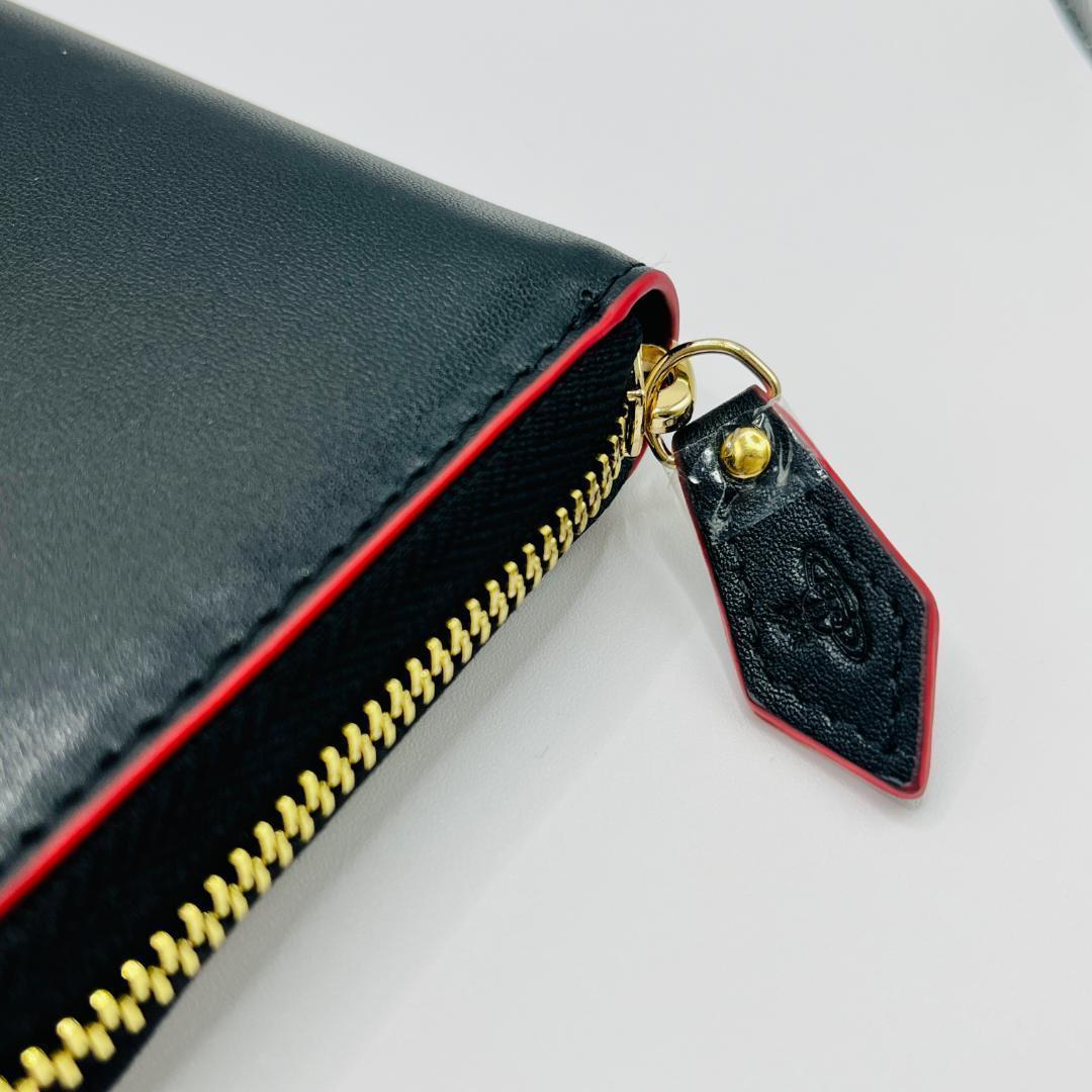 未使用 Vivienne Westwood 長財布 人気 シンプル定番 黒×赤
