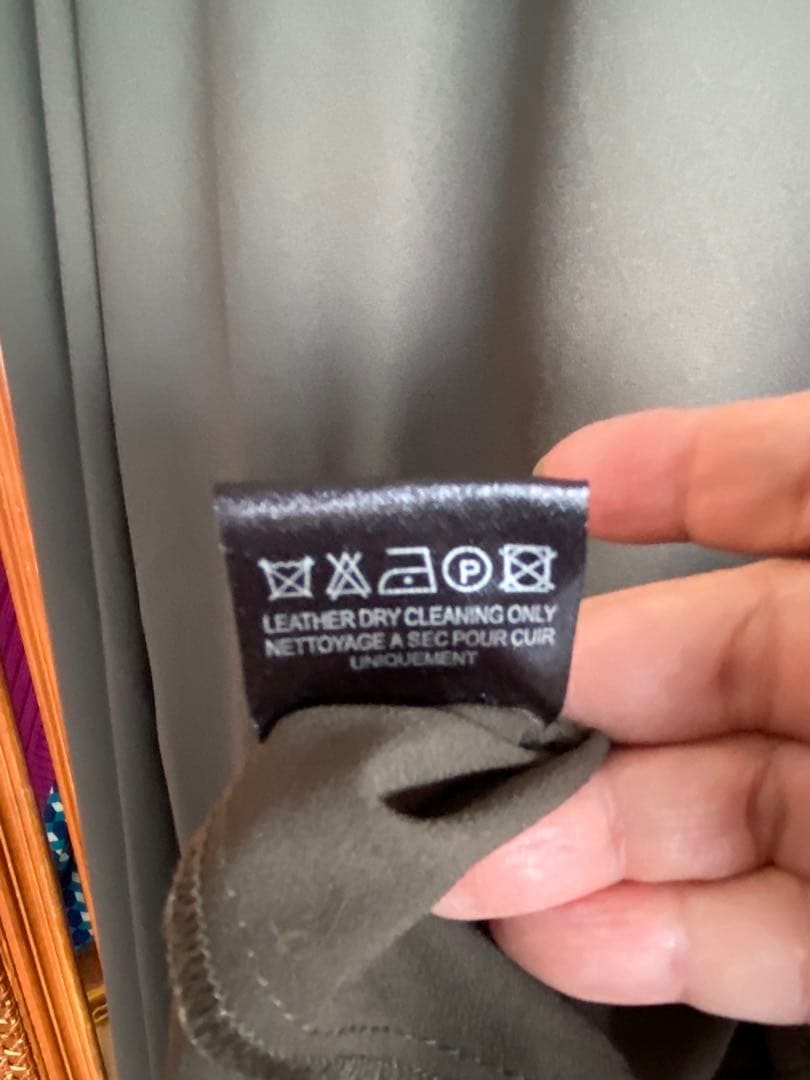 オリーブグリーン ポンチョ風長袖カットソーワンピース