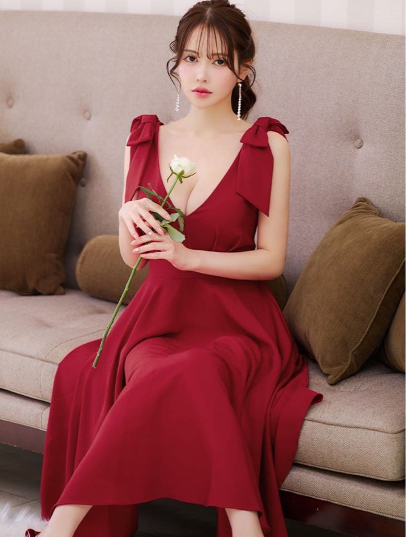 sugar ショルダーリボンノースリーブワンピース