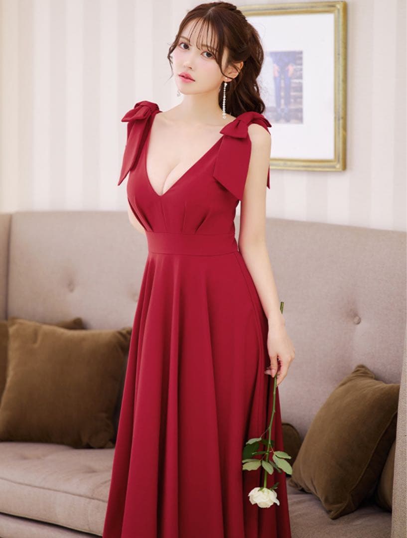 sugar ショルダーリボンノースリーブワンピース