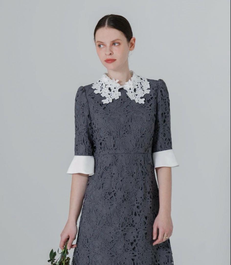 即日発送　新品　花柄レースカラースパンコールAラインドレス結婚式二次会パーティ