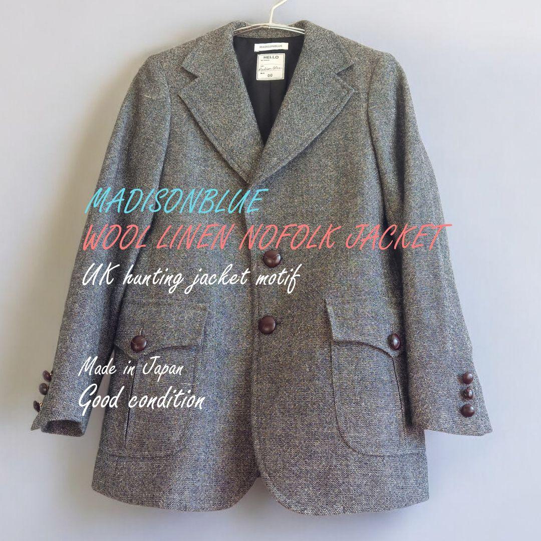 マディソンブルー　ウールリネンツイードジャケット　定価13.2万円　秋冬・春先