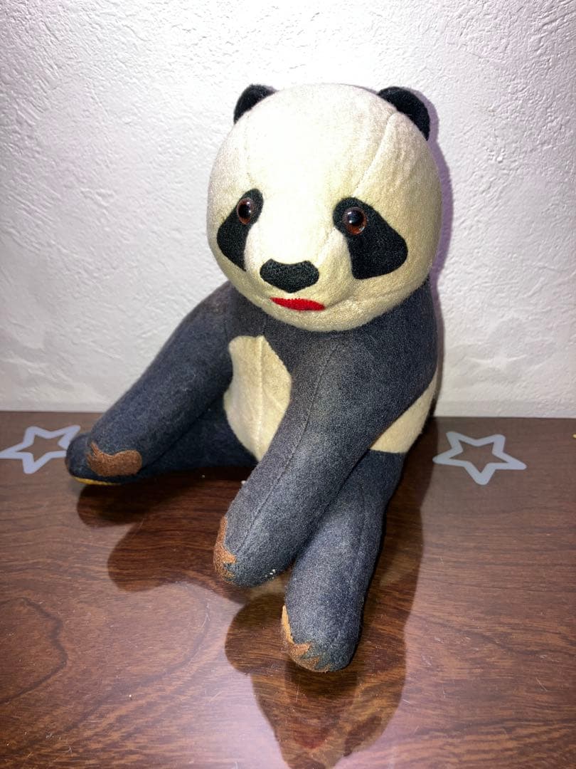 東京動物園協会　おがくずぬいぐるみ　パンダ　昭和レトロ　当時物　上野動物園