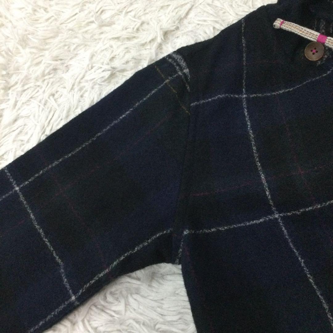 パラスパレス★Pal'ls Palace チェック柄 フーディブルゾン 紺 3