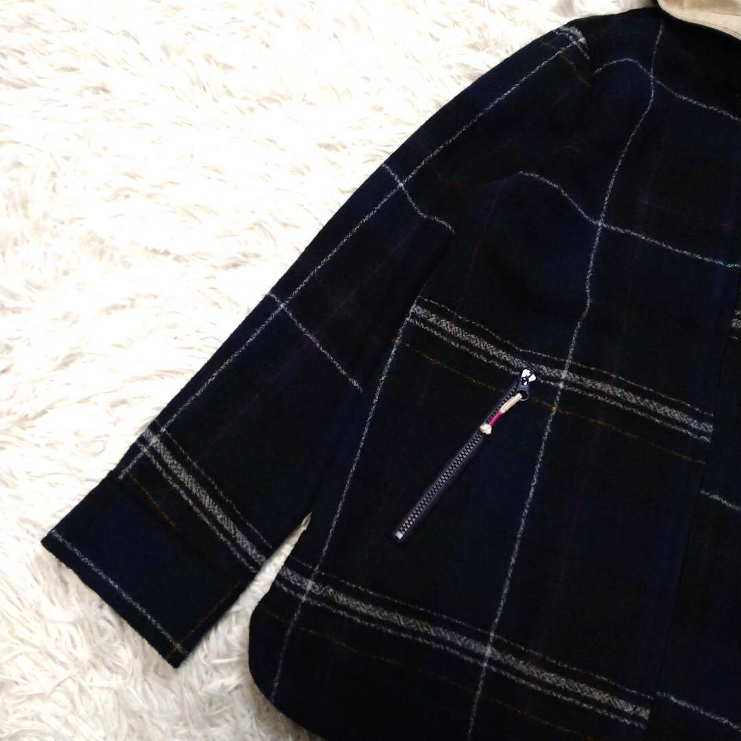 パラスパレス★Pal'ls Palace チェック柄 フーディブルゾン 紺 3