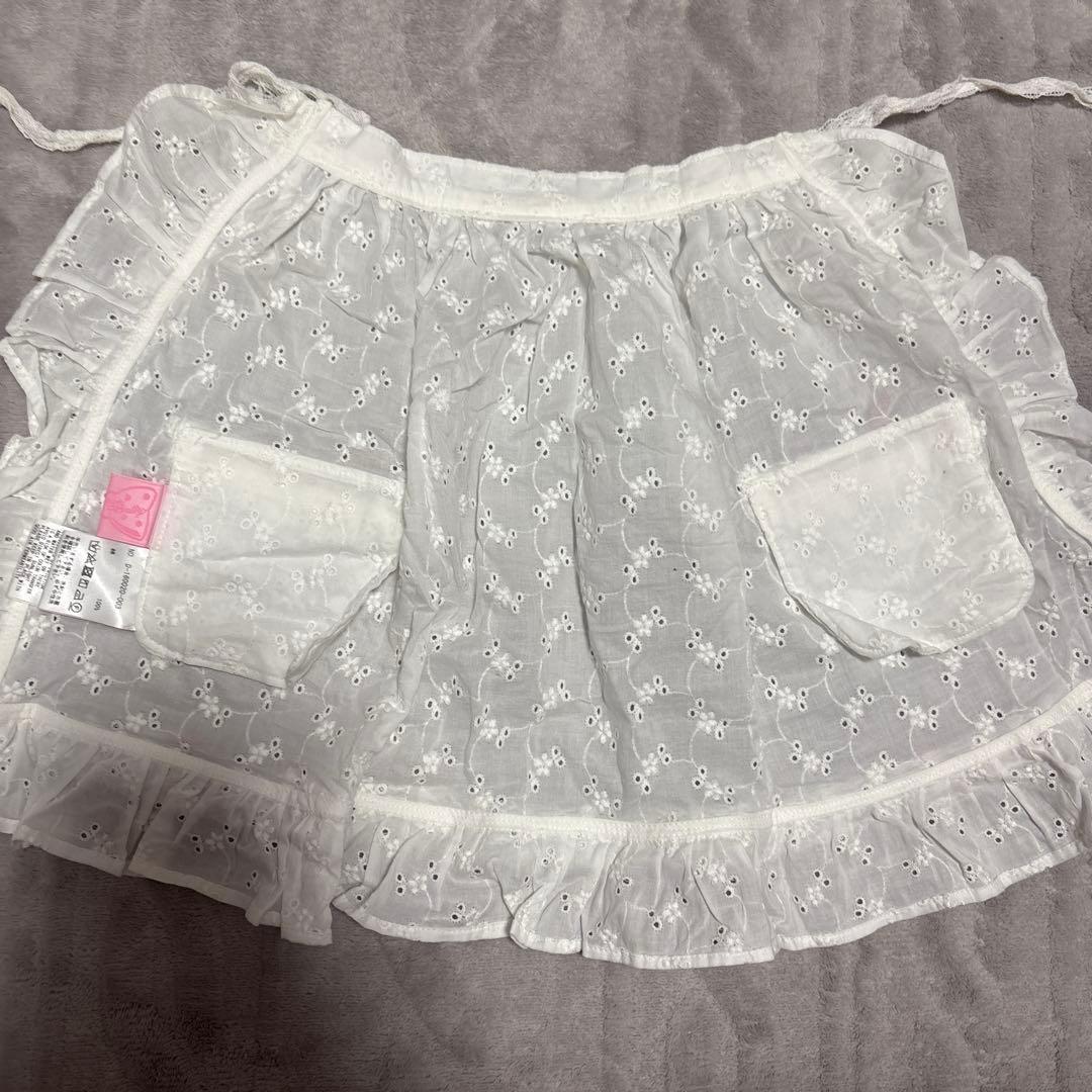 【アンプリ】リボン綿エプロン【日本製】