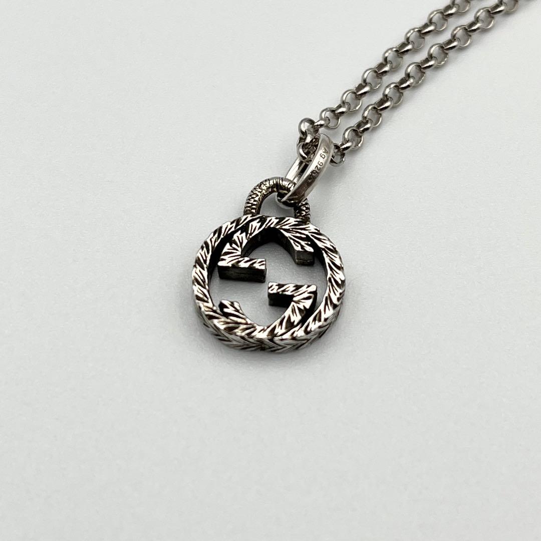美品　グッチ　ネックレス　アラベスク　インターロッキング　Ag925　シルバー