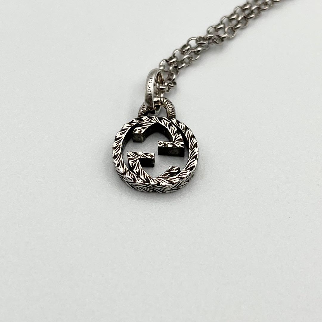 美品　グッチ　ネックレス　アラベスク　インターロッキング　Ag925　シルバー