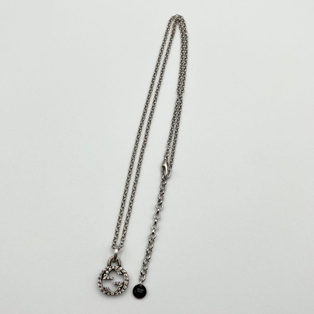 美品　グッチ　ネックレス　アラベスク　インターロッキング　Ag925　シルバー