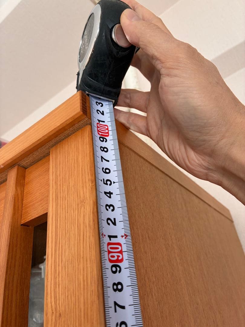 【タイムセール1.20まで】ナチュラルウッド スリットデザイン 食器棚